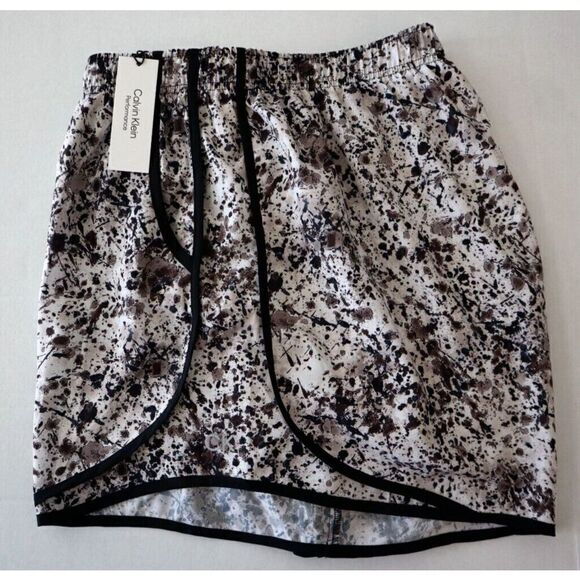 Calvin Klein PF2X8786 Women's Plus Sz 2XL Beige Printed Pull-On Running Shorts - Picture 5 of 9